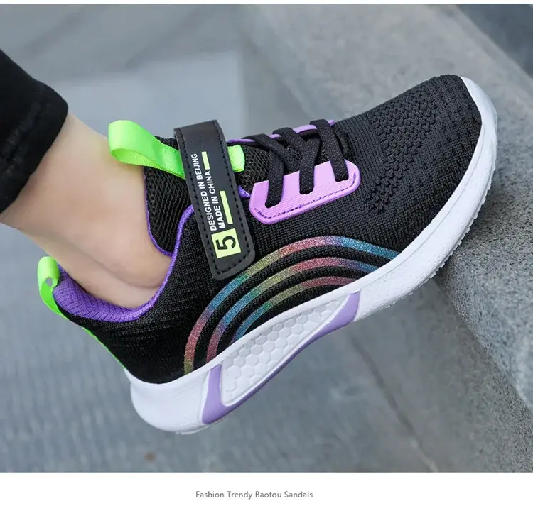 Nouveau Design rouge formateurs chaussures pour enfants filles confortable  (Noir, 28)